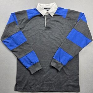 Pennant Sportswear Rugby Shirt XXS Grey Blue Colorblock Long Sleeve Collared